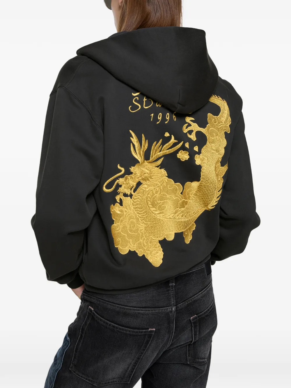 Acne Studios Hoodie met geborduurd logo Zwart