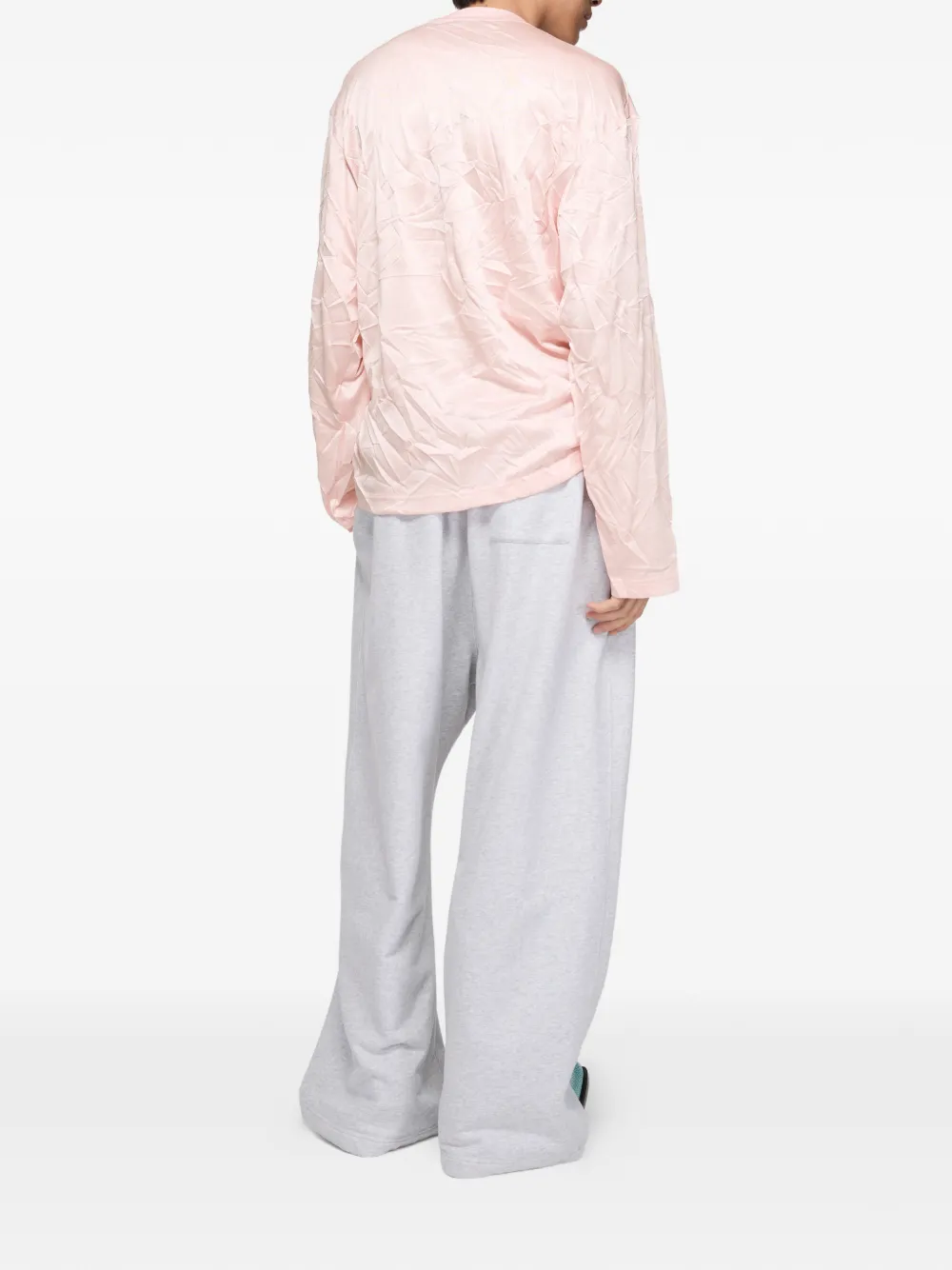 Acne Studios Gekreukt T-shirt met grafische print Roze