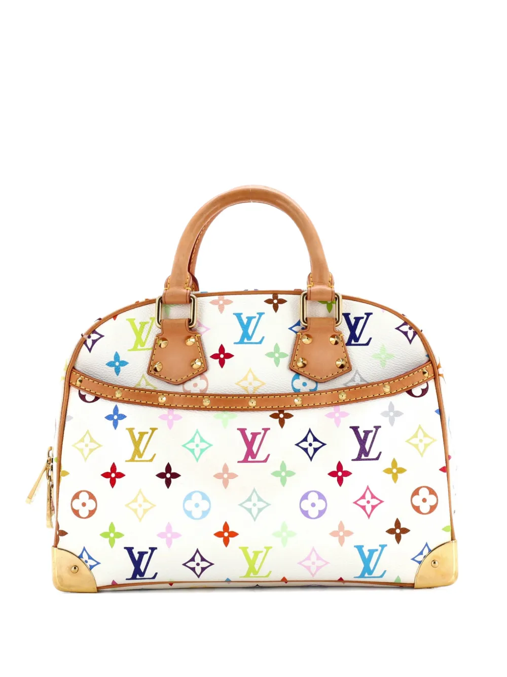 Pre-owned Louis Vuitton Trouville Handbag Monogram Multicolor Satchel In White