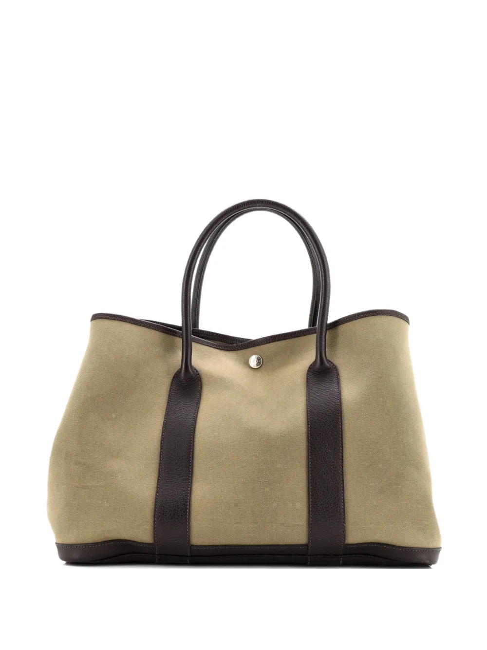 Pre-owned Hermes Garden Party Toile And Leather 36 Tote Bag In Brown