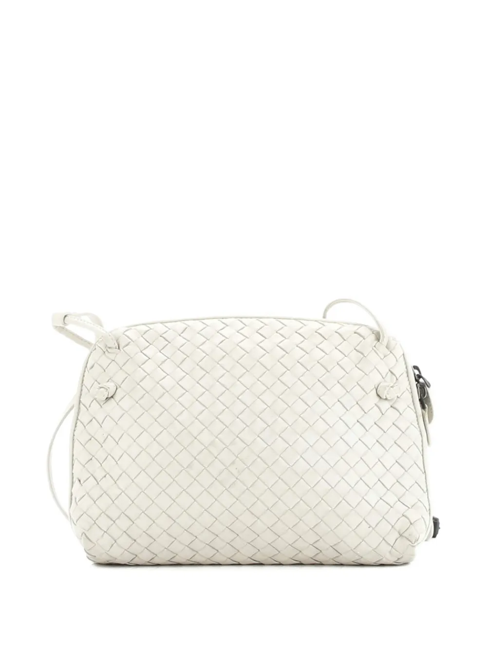Pre-owned Bottega Veneta Nodini Intrecciato Nappa Small Crossbody Bag In Neutral