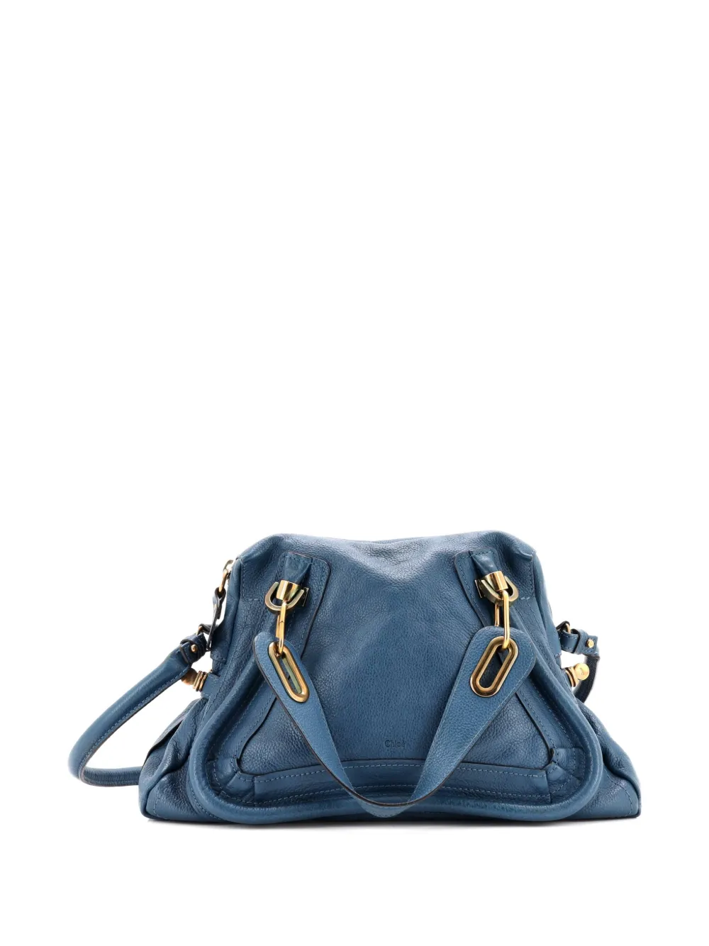 Pre-owned Chloé Paraty Top Handle Bag Leather Medium Satchel In Blue