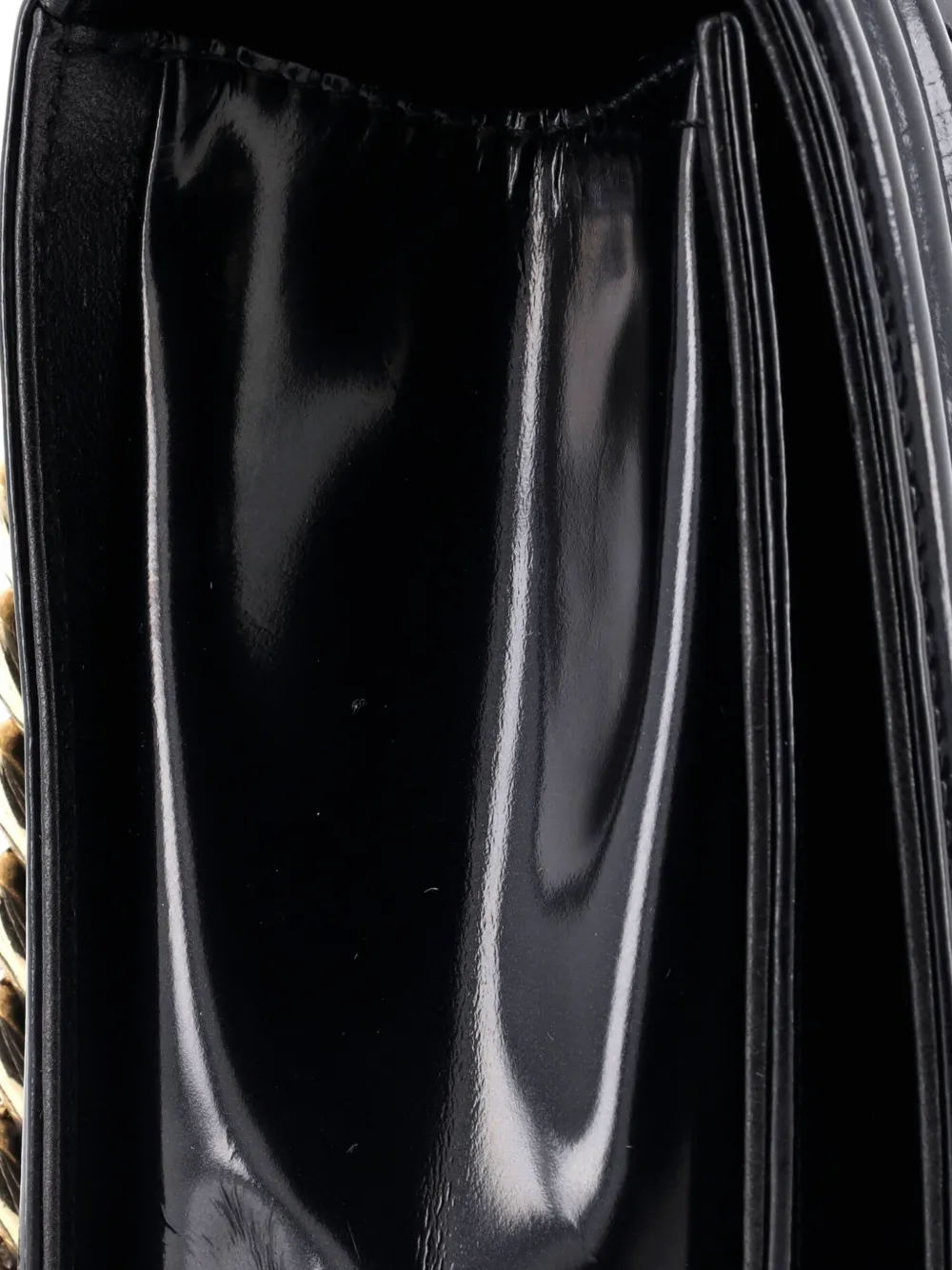 CHANEL Pre-owned Boy Flap Bag Quilted Patent New Medium Shoulder Bag In Black