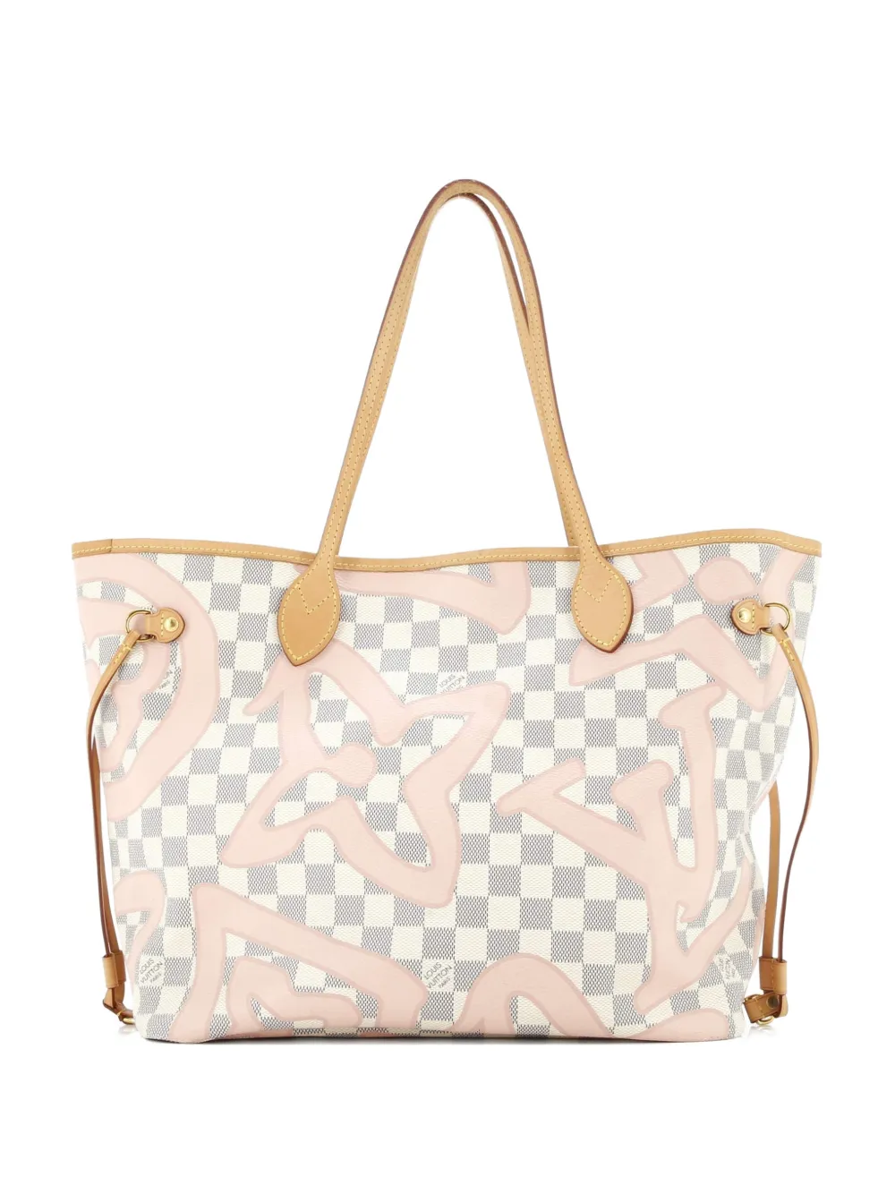 Pre-owned Louis Vuitton Neverfull Nm Limited Edition Damier Tahitienne Mm Tote Bag In White