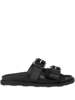 Prada レザー ストラップ サンダル | ブラック | FARFETCH JP