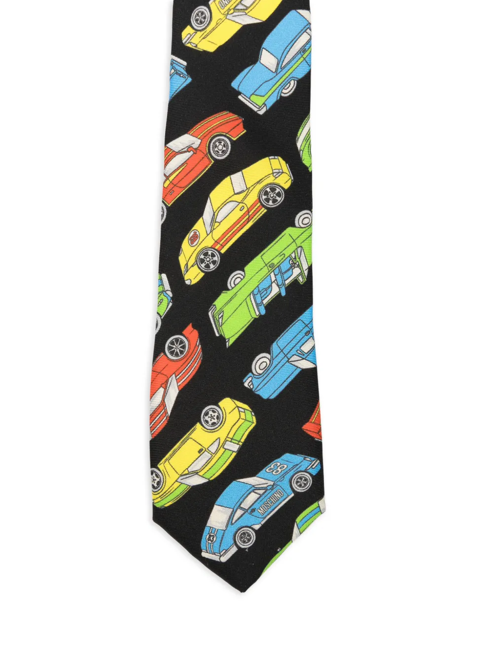 Moschino Stropdas met autoprint Zwart