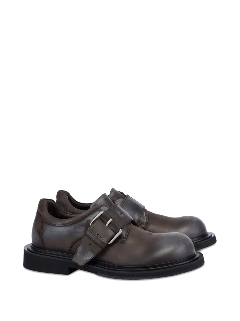 Moschino Leren loafers met gesp Bruin