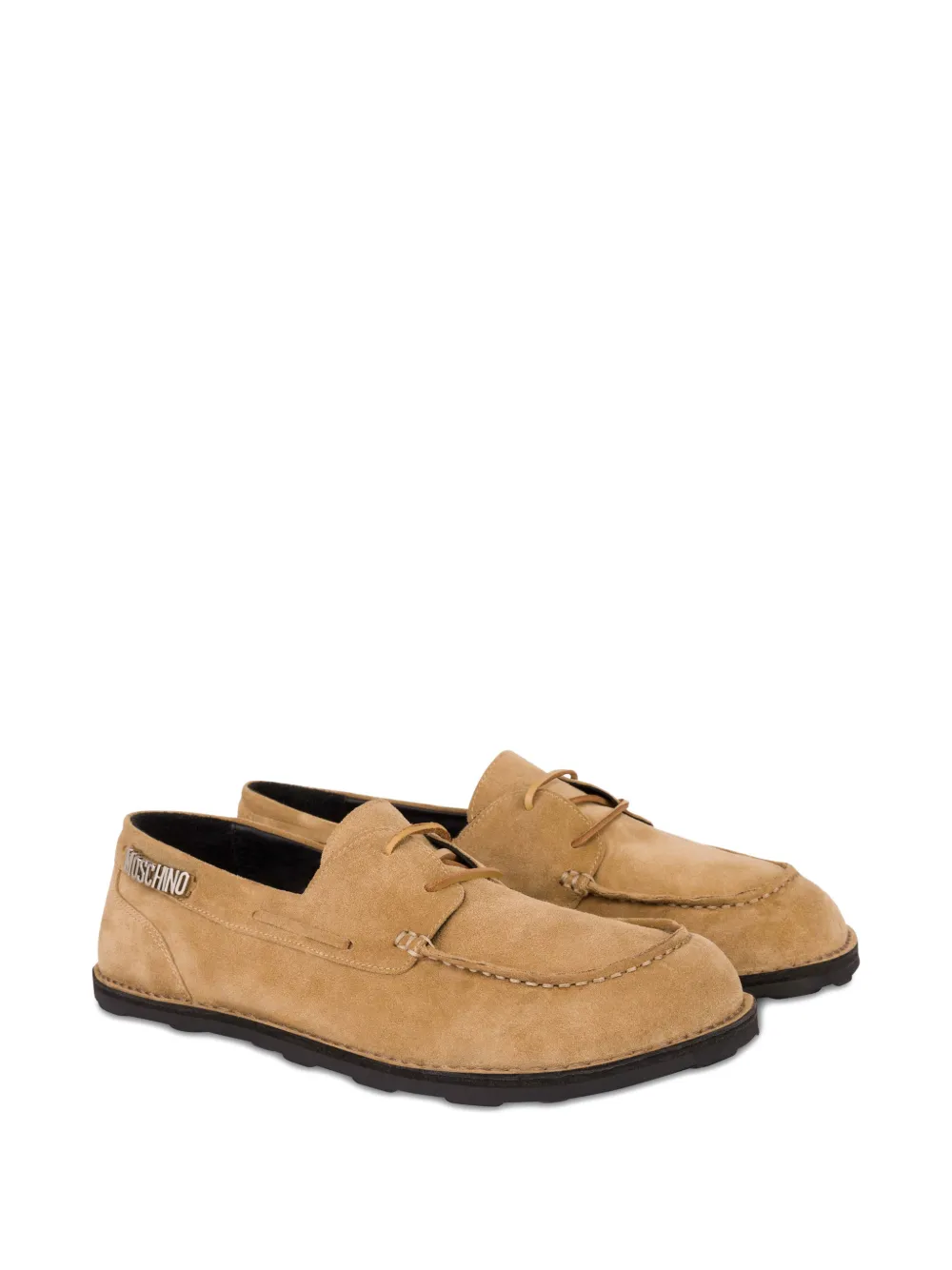 Moschino Loafers met logodetail Bruin