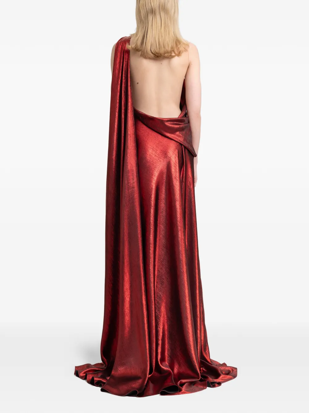 Gemy Maalouf Asymmetrische maxi-jurk met open rug - Rood