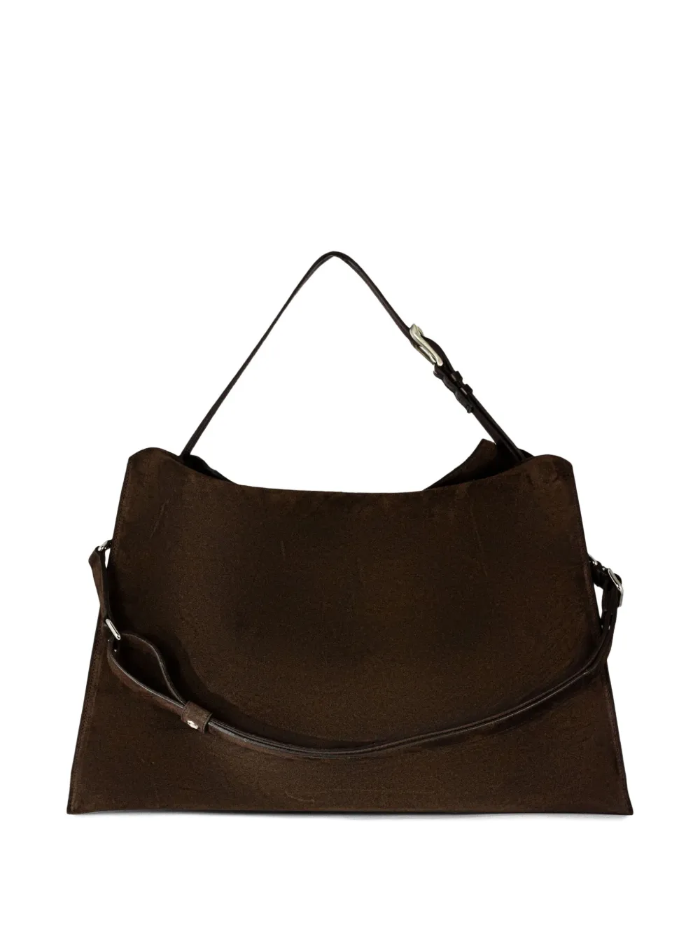 Orciani Trinity Peach suede large shoulder bag - Bruin