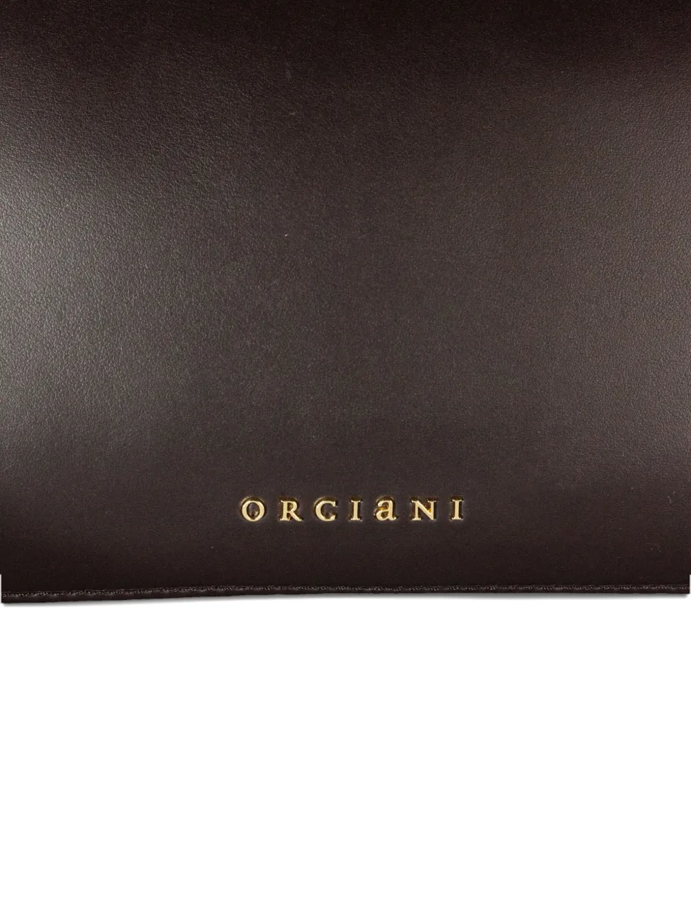 Orciani Gossip Soft Logo-print Leather Clutch Bag In Brown
