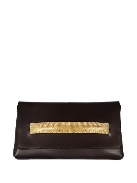 Orciani Gossip Soft logo-print leather clutch bag