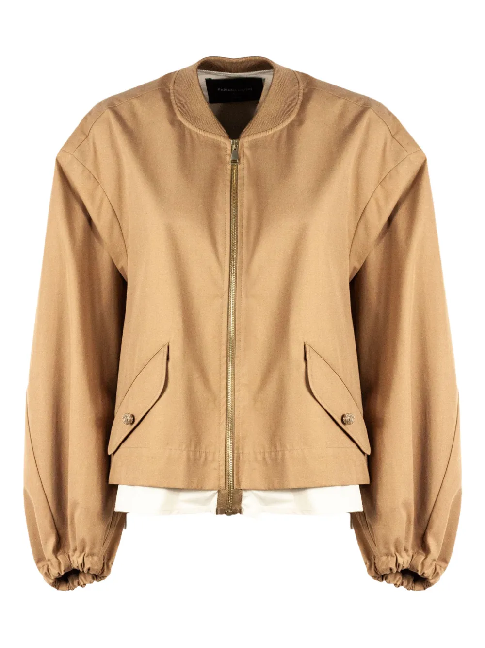 Fabiana Filippi Round-neck Bomber Jacket In Brown