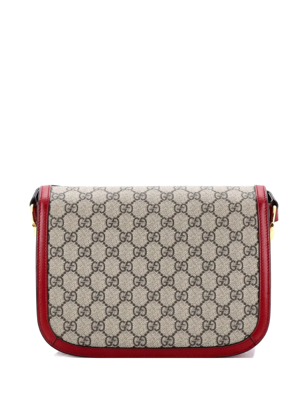  Gucci Pre-owned Horsebit 1955 Shoulder Bag Gg Coated Canvas With Leather Small Crossbody Bag - Brown 