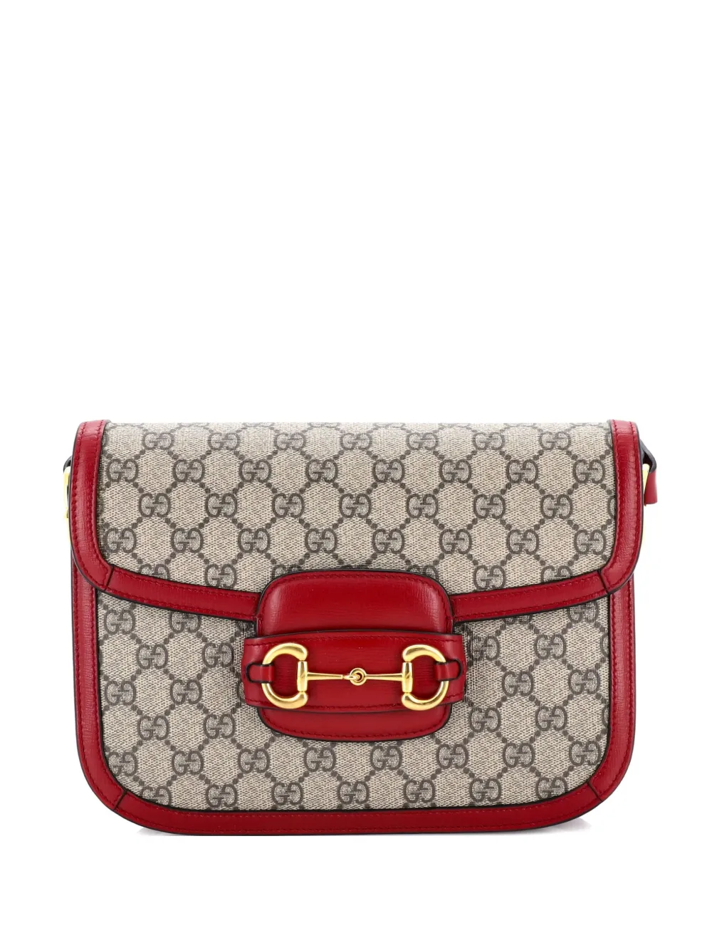 Gucci Pre-Owned Horsebit 1955 Shoulder Bag GG Coated Canvas with Leather Small crossbody bag - Marrone