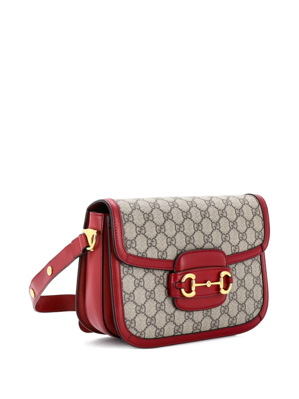  Gucci Pre-owned Horsebit 1955 Shoulder Bag Gg Coated Canvas With Leather Small Crossbody Bag - Brown 