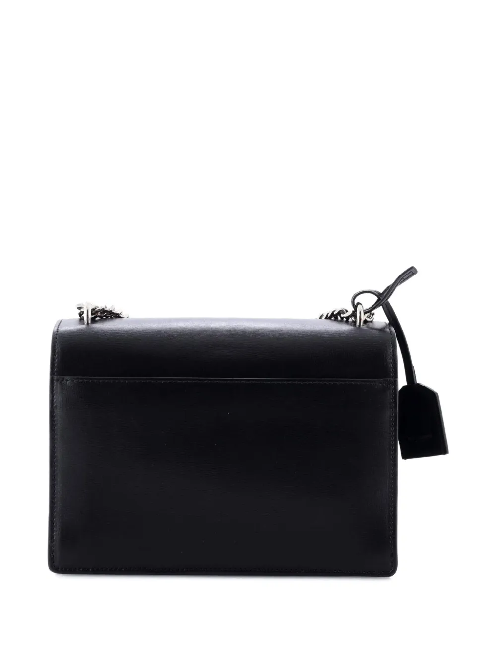 Pre-owned Saint Laurent Sunset Leather Medium Crossbody Bag In Black