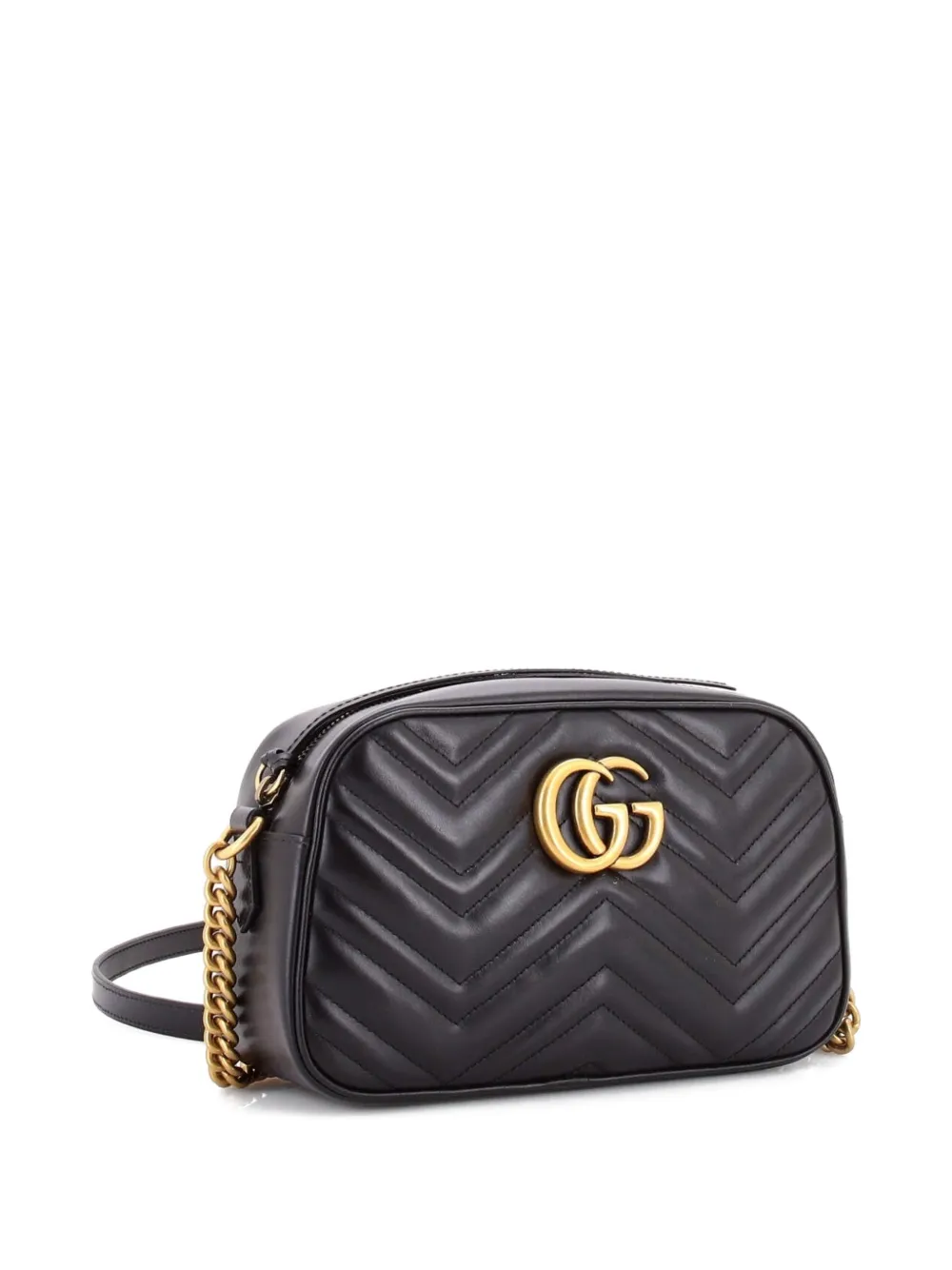 GUCCI Pre-owned Gg Marmont Shoulder Bag Matelasse Leather Small Crossbody Bag In Black