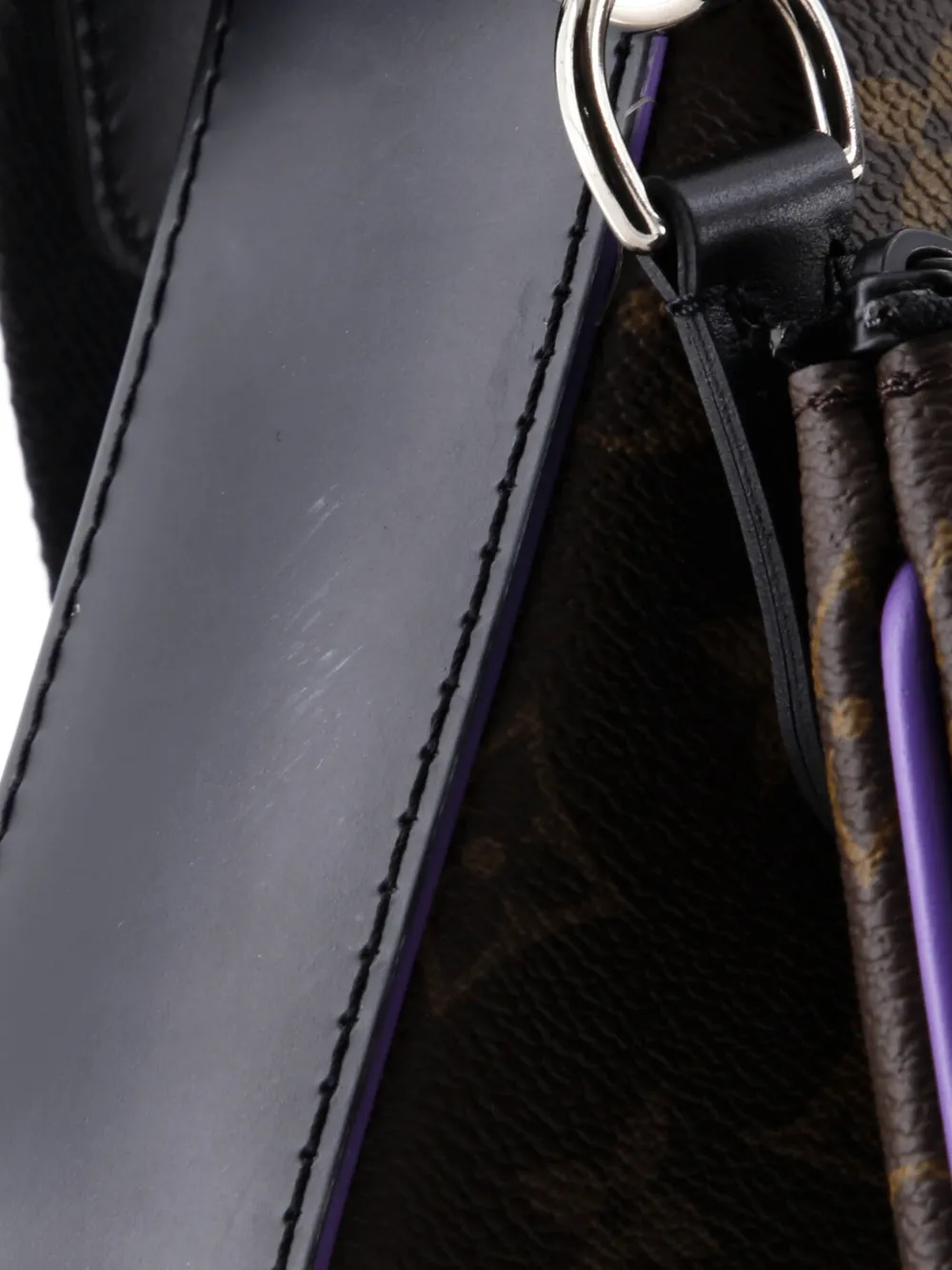 Pre-owned Louis Vuitton Trio Messenger Bag Macassar Monogram Canvas Crossbody Bag In Black