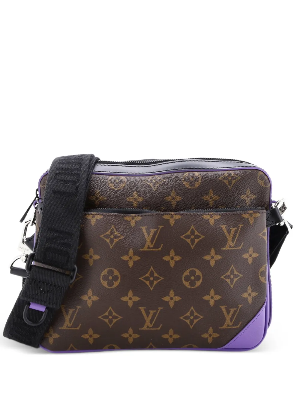 Louis Vuitton Pre-Owned Trio Messenger Bag Macassar Monogram Canvas crossbody bag - Nero