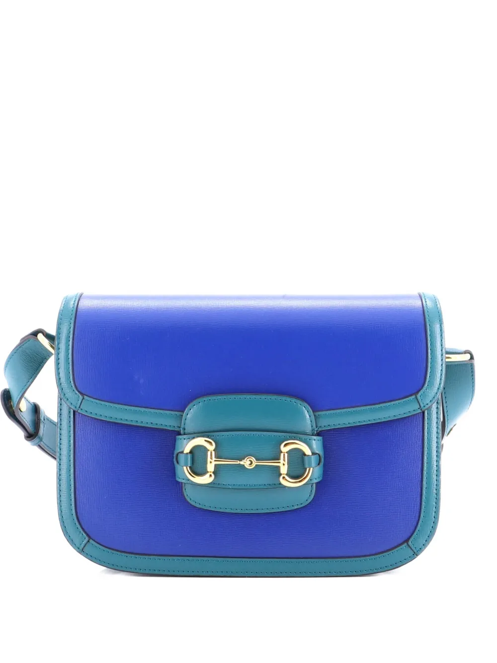 Click to view more detailed imagery on our partner's website Pre-owned Gucci Horsebit 1955 Leather Small Shoulder Bag In Blue
