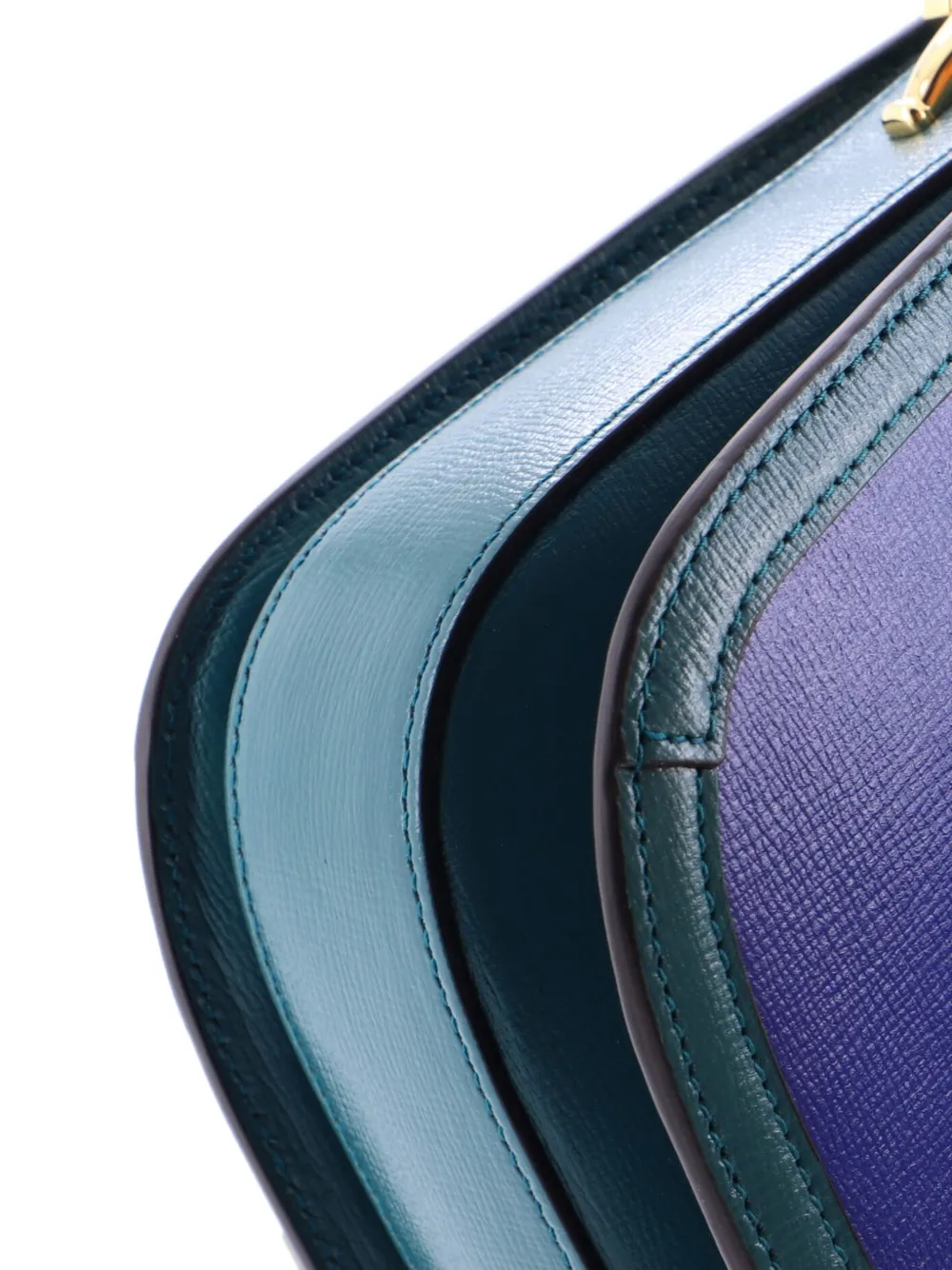 GUCCI Pre-owned Horsebit 1955 Leather Small Shoulder Bag In Blue