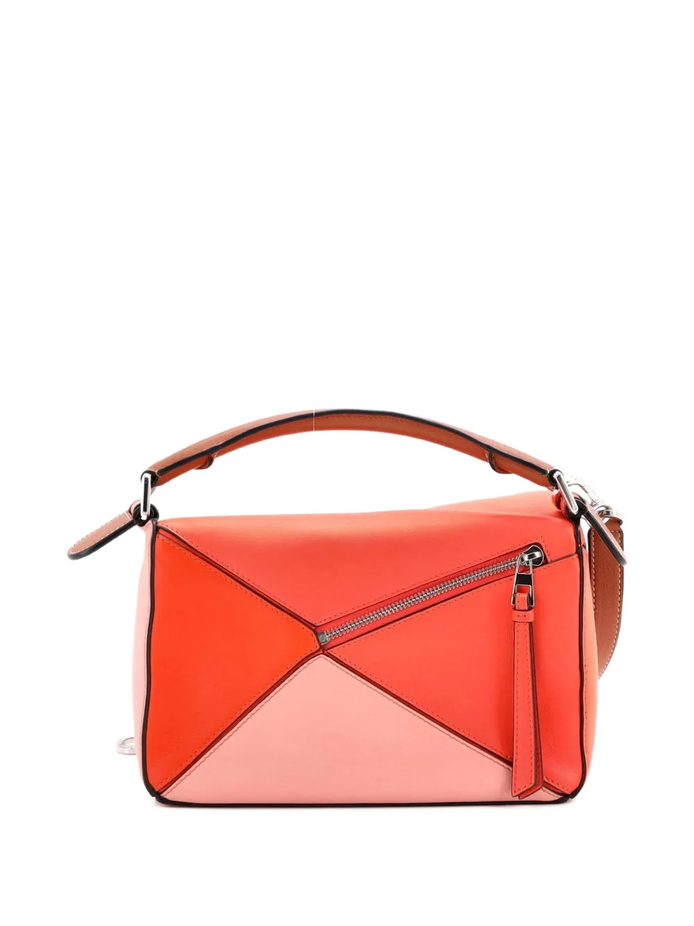 LOEWE Pre-owned Puzzle Bag Leather Small Satchel In Brown