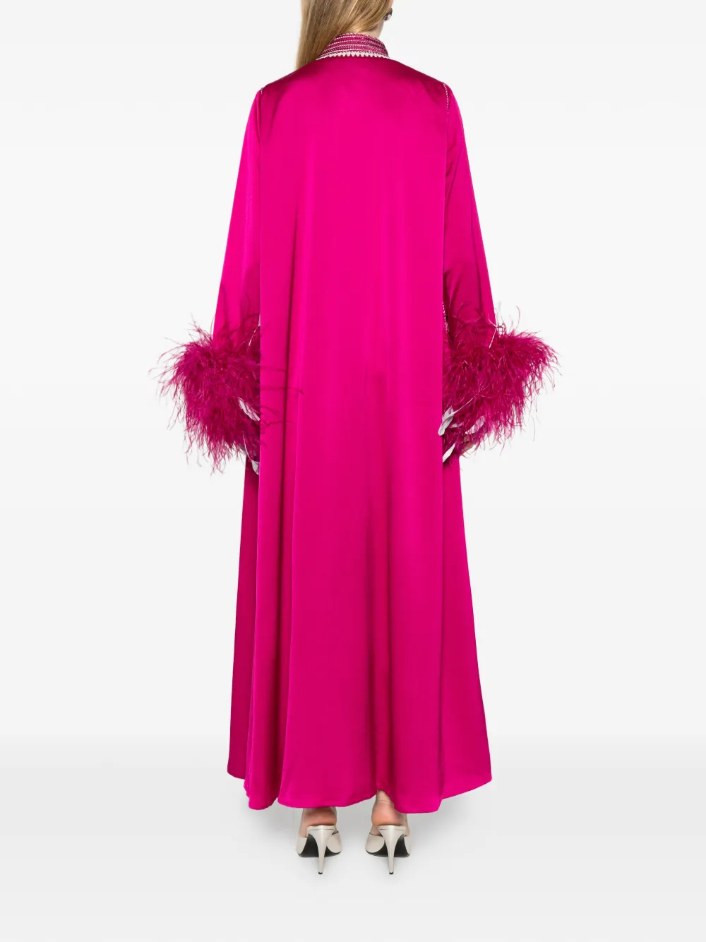 Reem Al Dhaheri Tuniek met geborduurde veren Roze