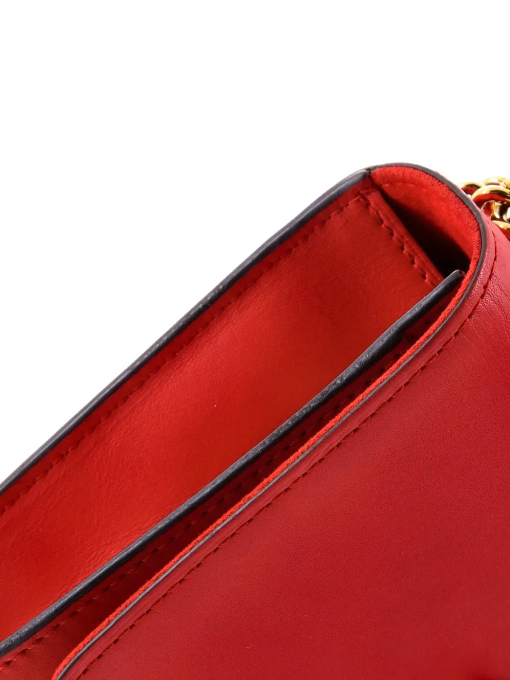 Pre-owned Louis Vuitton Chain Louise Clutch Leather Mm Shoulder Bag In Red
