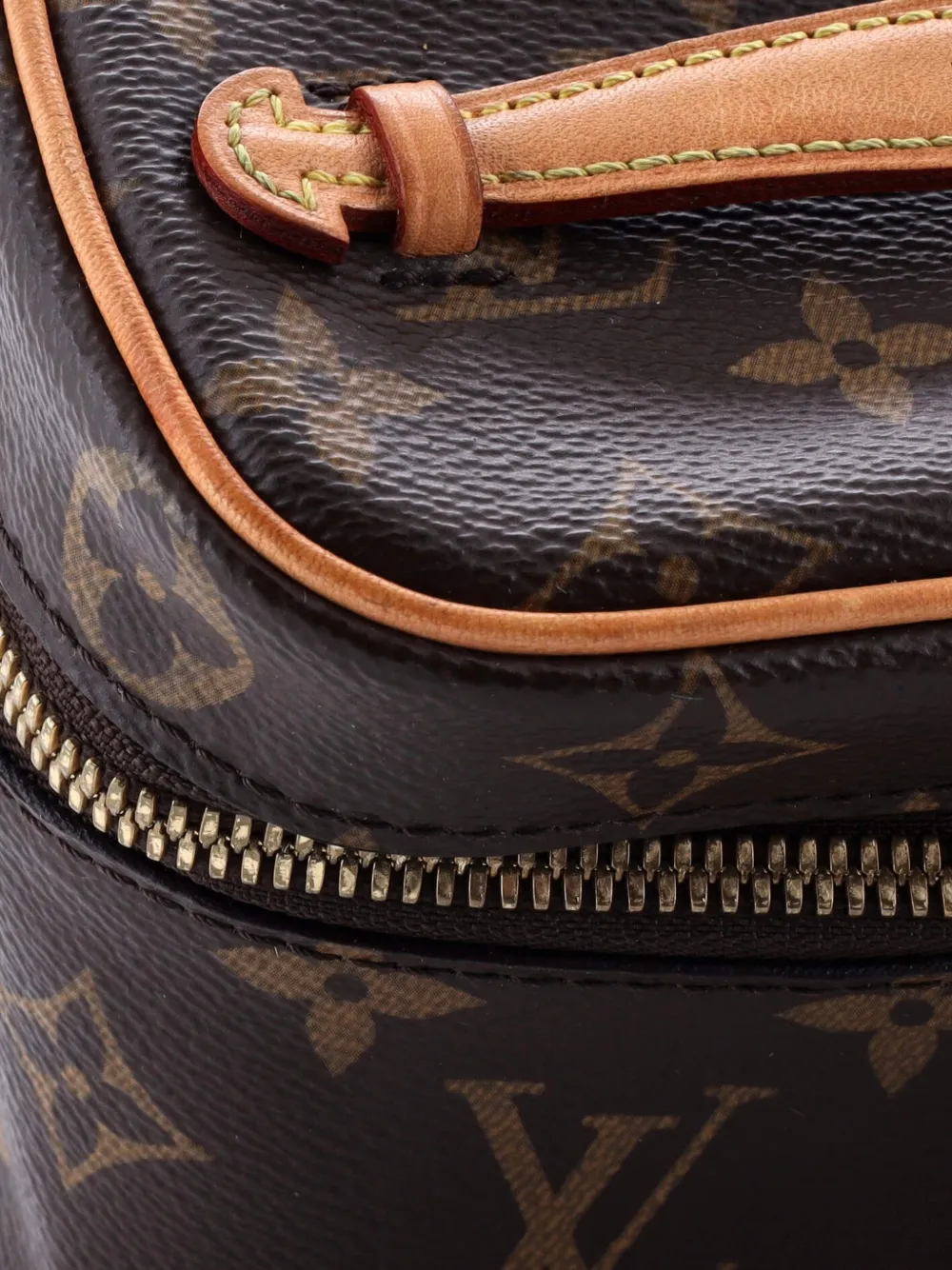 Pre-owned Louis Vuitton Nice Vanity Case Monogram Canvas Nano Pouch In Brown