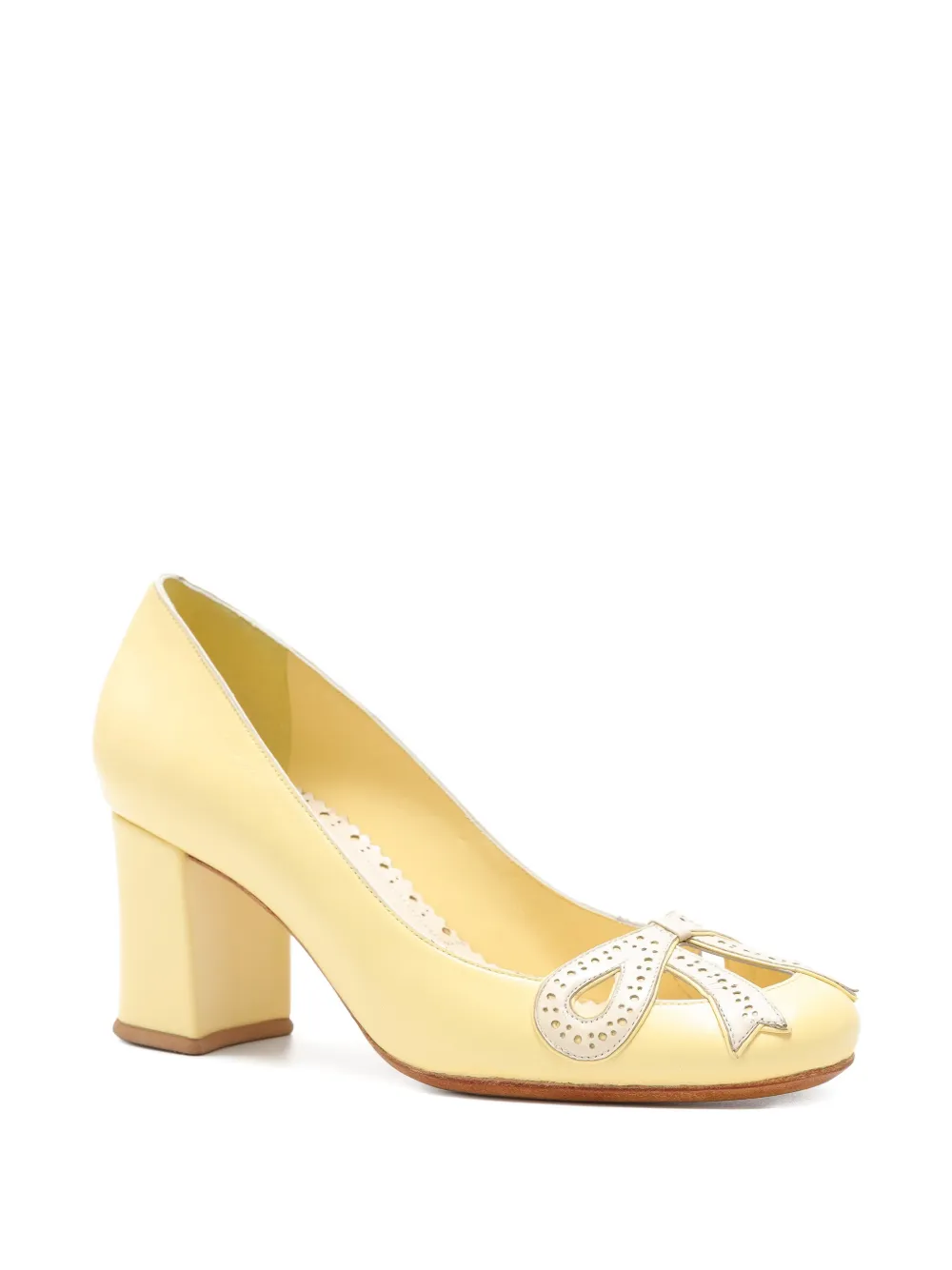Sarah Chofakian Scarpin Audrey cut-out pumps Geel
