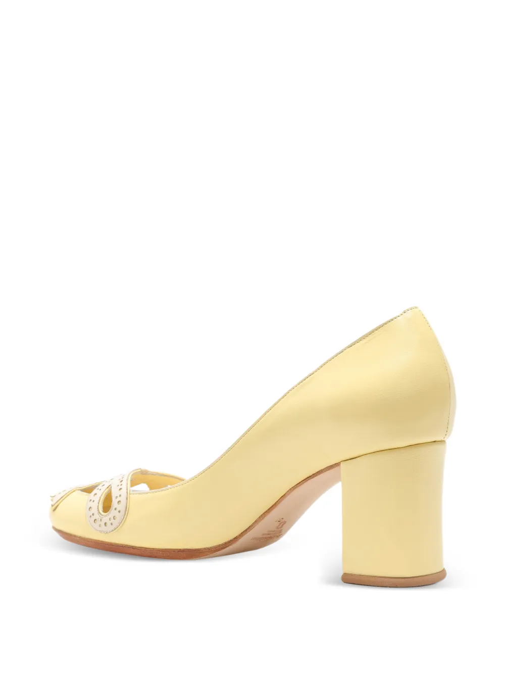 Sarah Chofakian Scarpin Audrey pumps met uitgesneden details Geel