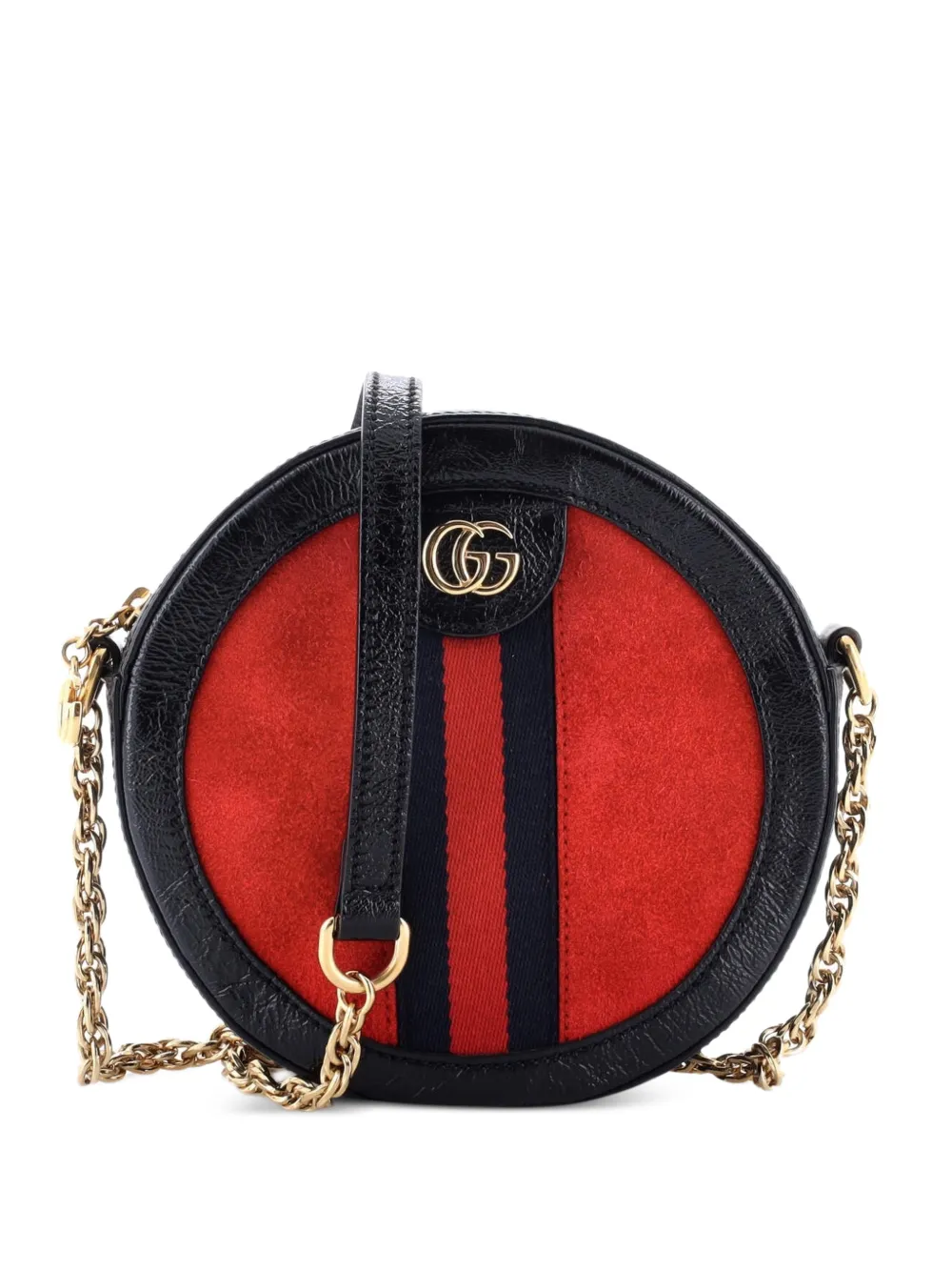 Gucci Pre-Owned Ophidia Round Shoulder Bag Suede Mini crossbody bag - Rosso