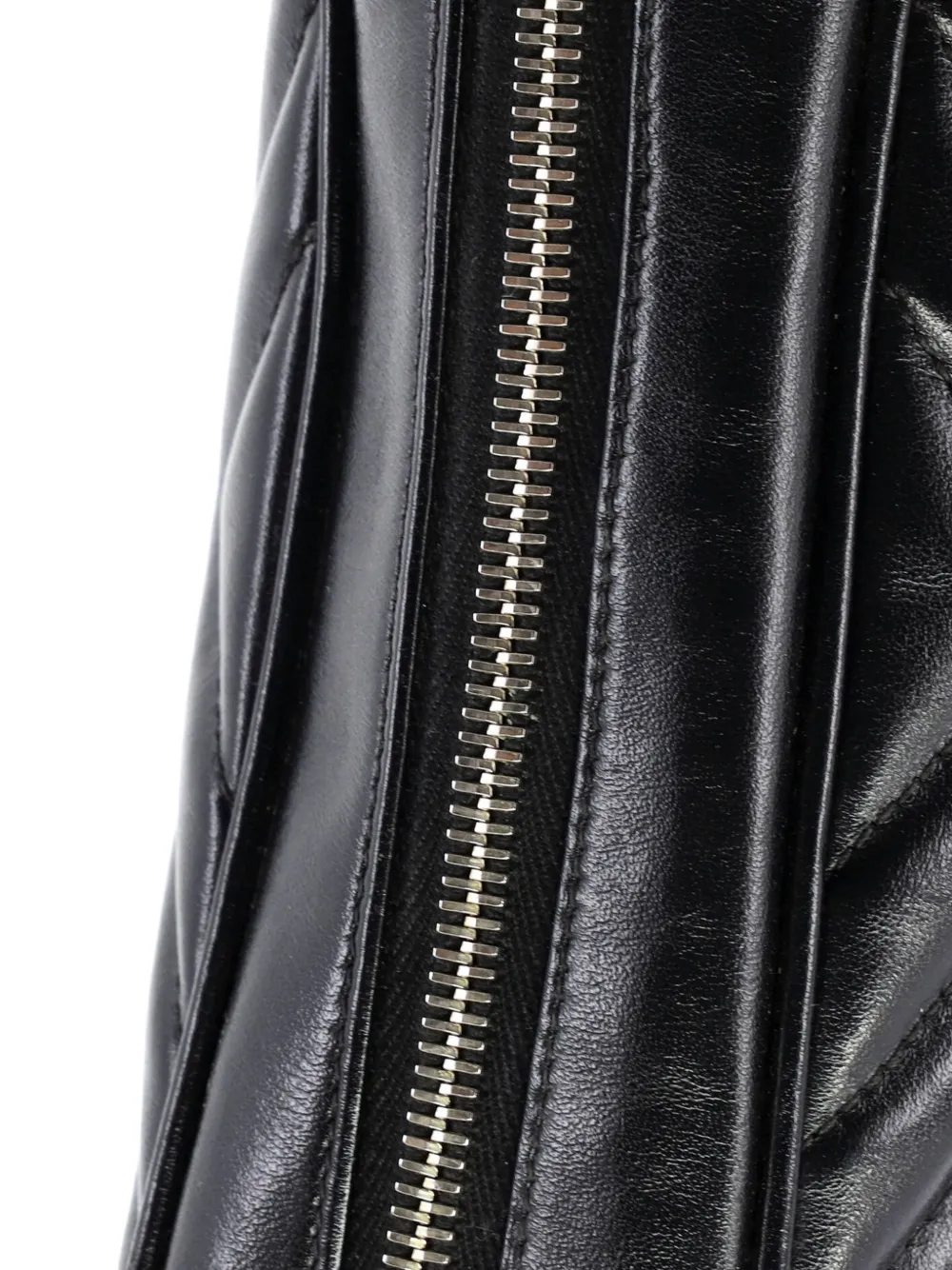 SAINT LAURENT Pre-owned Lou Camera Bag Matelasse Chevron Leather Small Crossbody Bag In Black