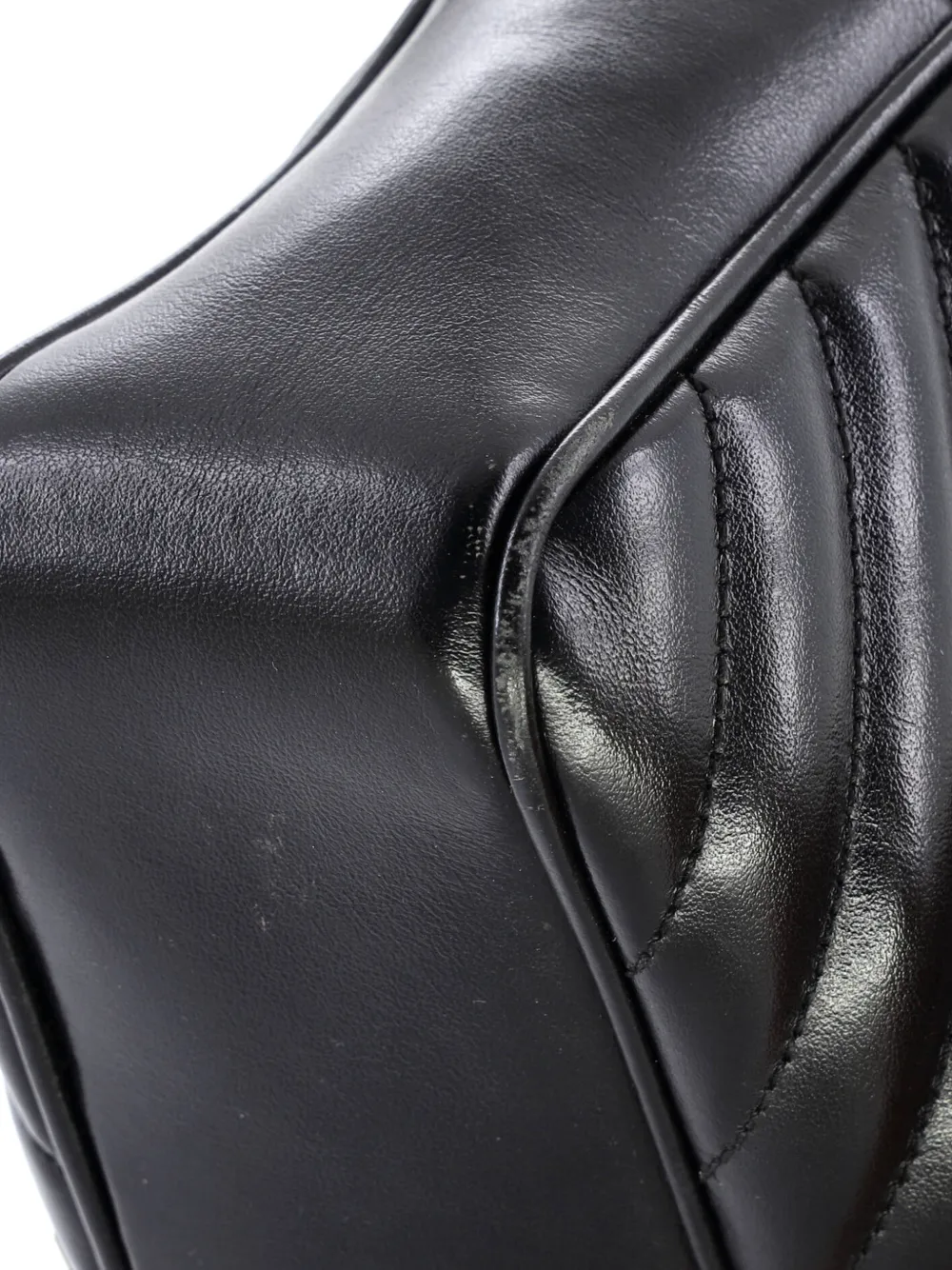 SAINT LAURENT Pre-owned Lou Camera Bag Matelasse Chevron Leather Small Crossbody Bag In Black