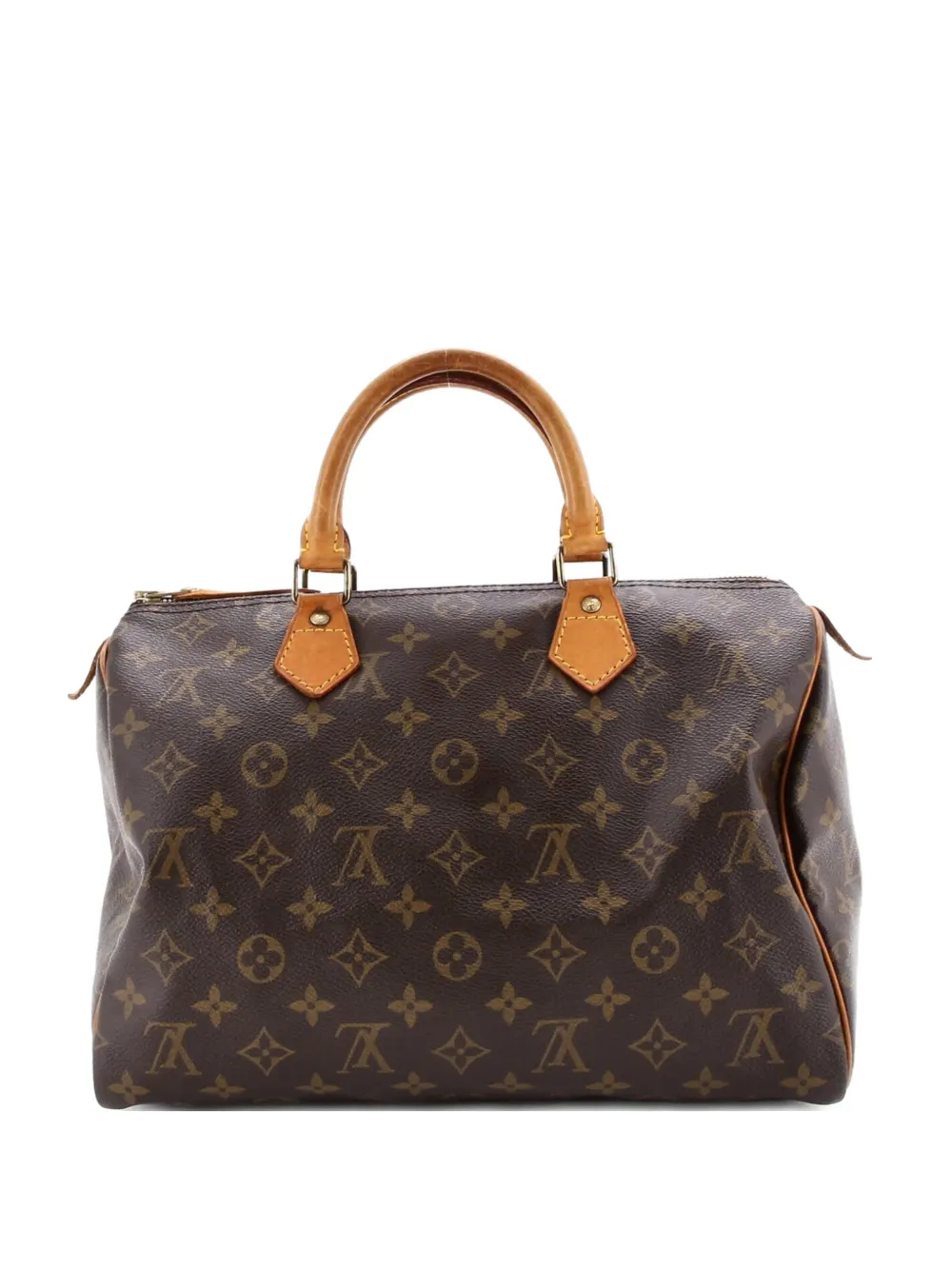 Pre-owned Louis Vuitton Speedy Handbag Monogram Canvas 30 Satchel In Brown