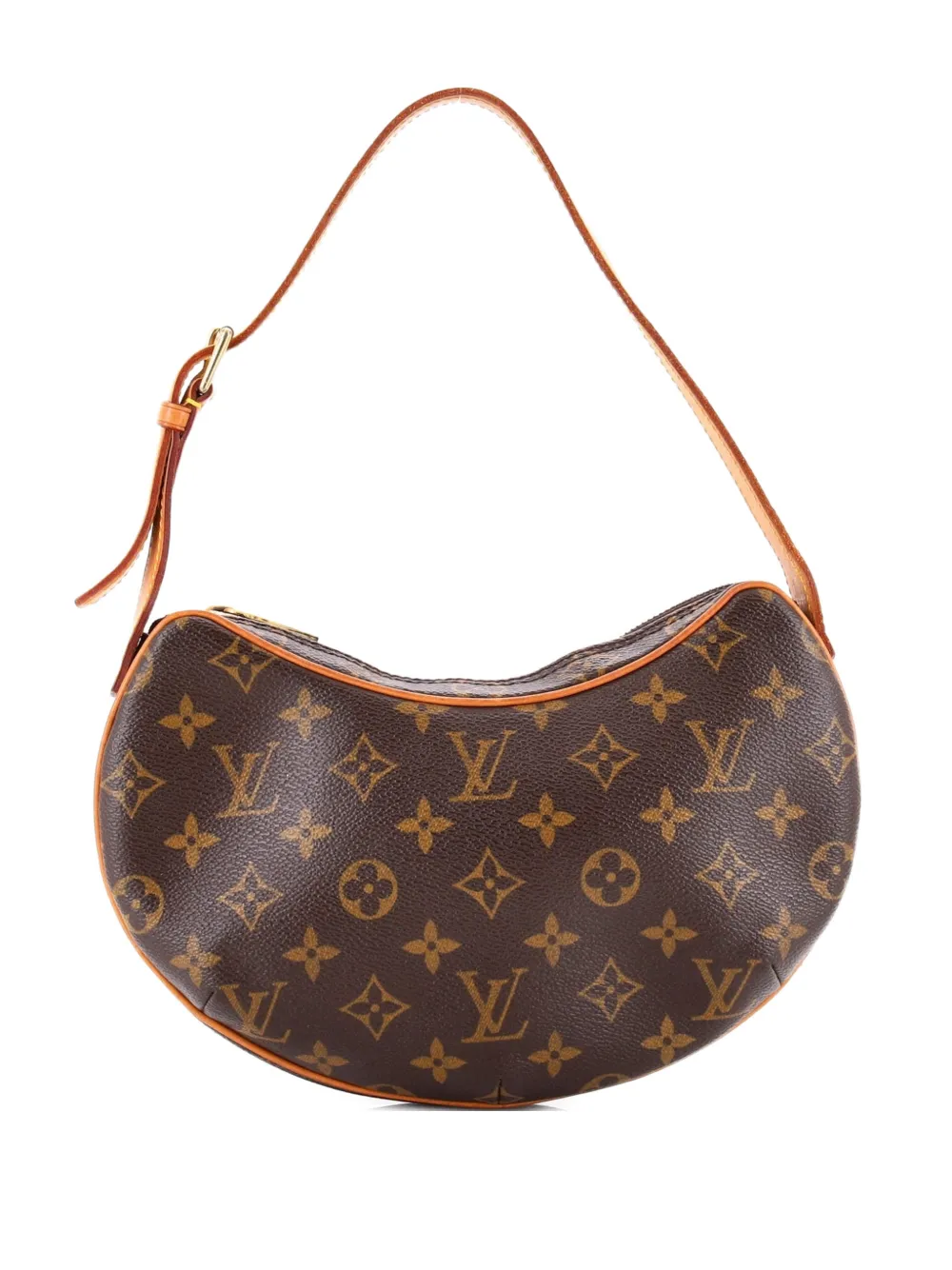 Pre-owned Louis Vuitton Croissant Handbag Monogram Canvas Pm Hobo Bag In Brown