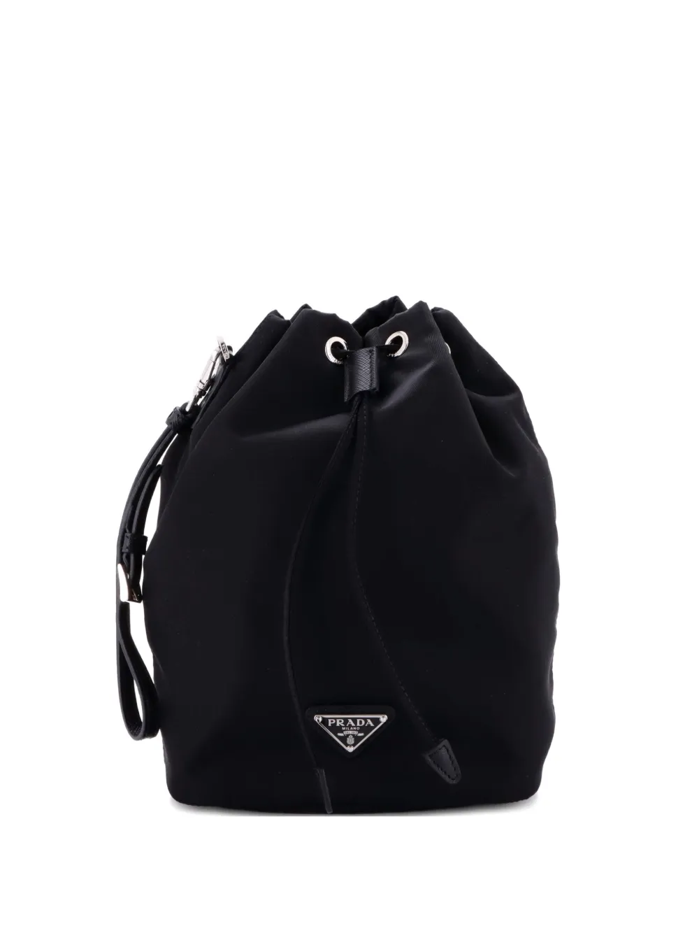 Prada Pre-Owned Drawstring Wristlet Tessuto Small bucket bag | Black | Image 1