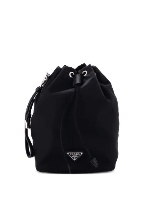 Prada Pre-Owned Drawstring Wristlet Tessuto Small bucket bag