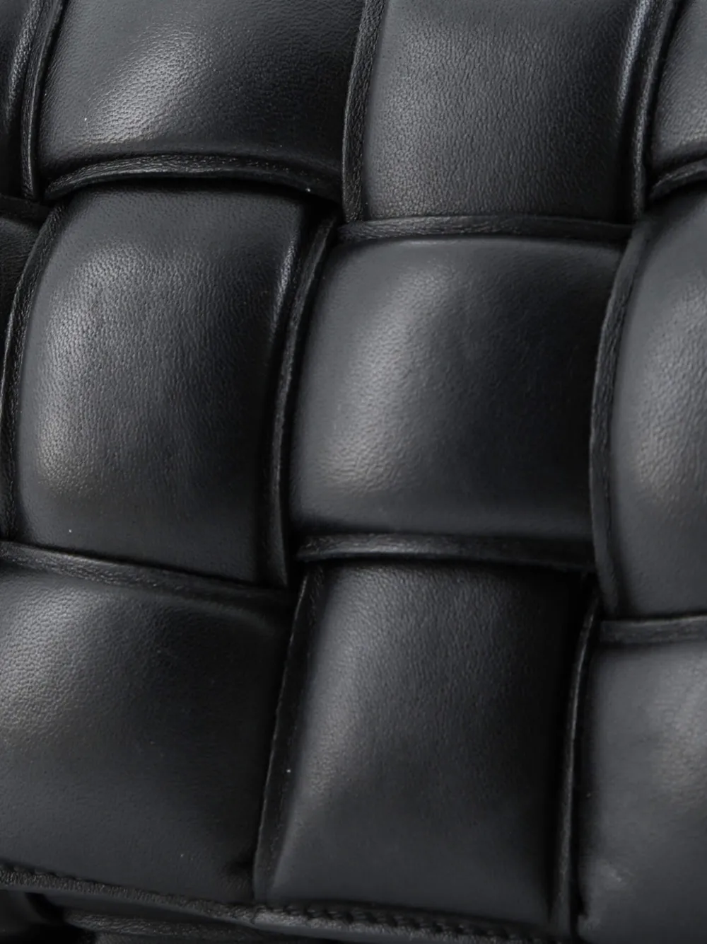 Pre-owned Bottega Veneta Cassette Chain Padded Maxi Intrecciato Leather Crossbody Bag In Black