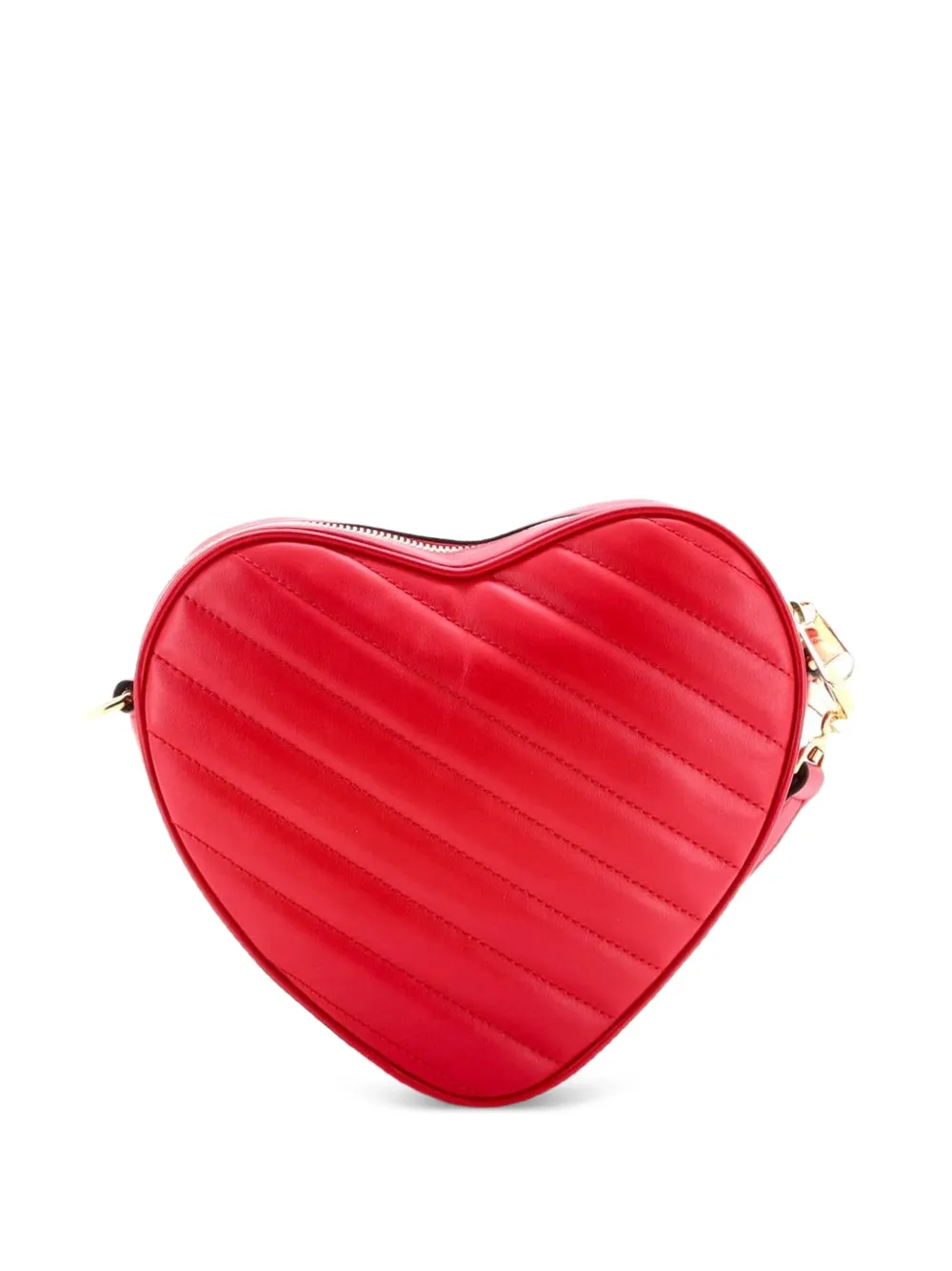 Interlocking G Heart Diagonal Quilted Leather Mini shoulder bag