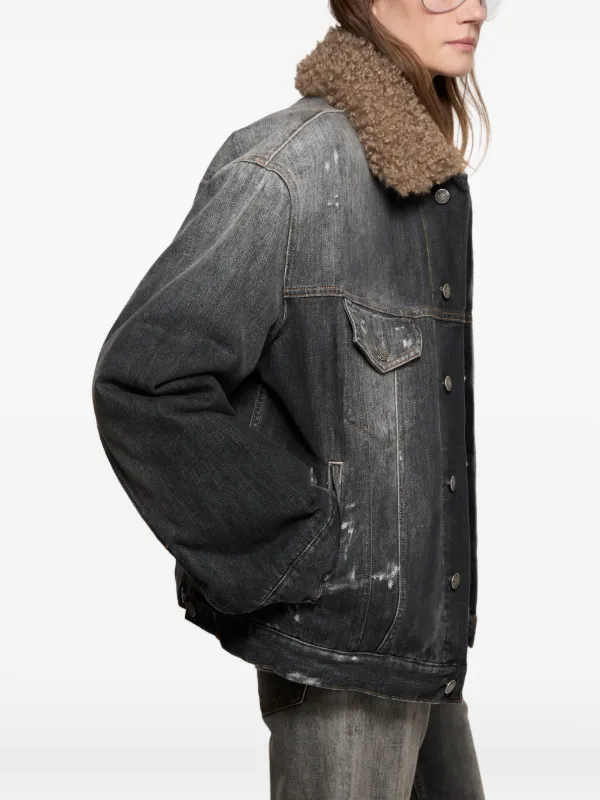 Acne Studios ファートリム ジャケット | グレー | FARFETCH JP
