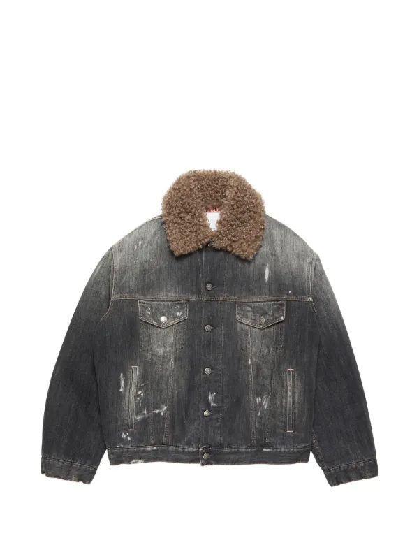 Acne Studios ファートリム ジャケット | グレー | FARFETCH JP
