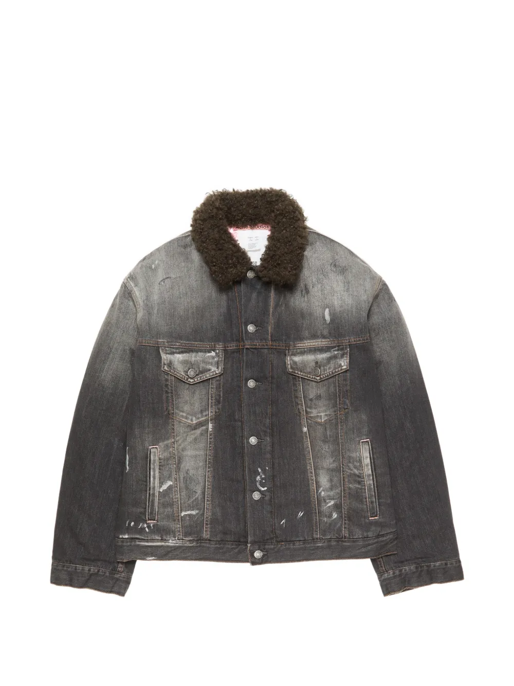 Acne Studios Katoenen jack met afwerking van bont Grijs