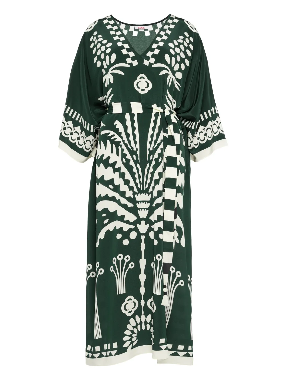 ERES Holi V-neck printed kaftan - Verde