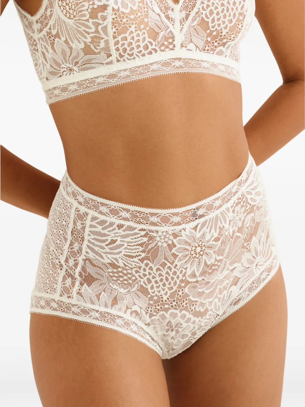  Eres Volute High-waisted Lace Briefs - Neutrals 