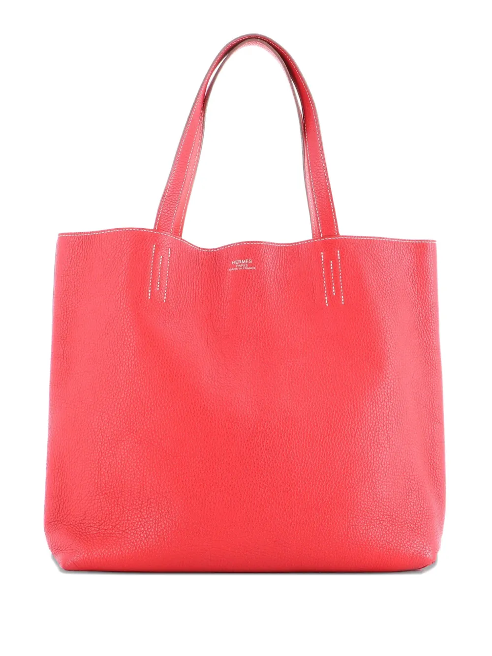Click to view more detailed imagery on our partner's website Pre-owned Hermes Double Sens Clemence 45 Tote Bag In Red