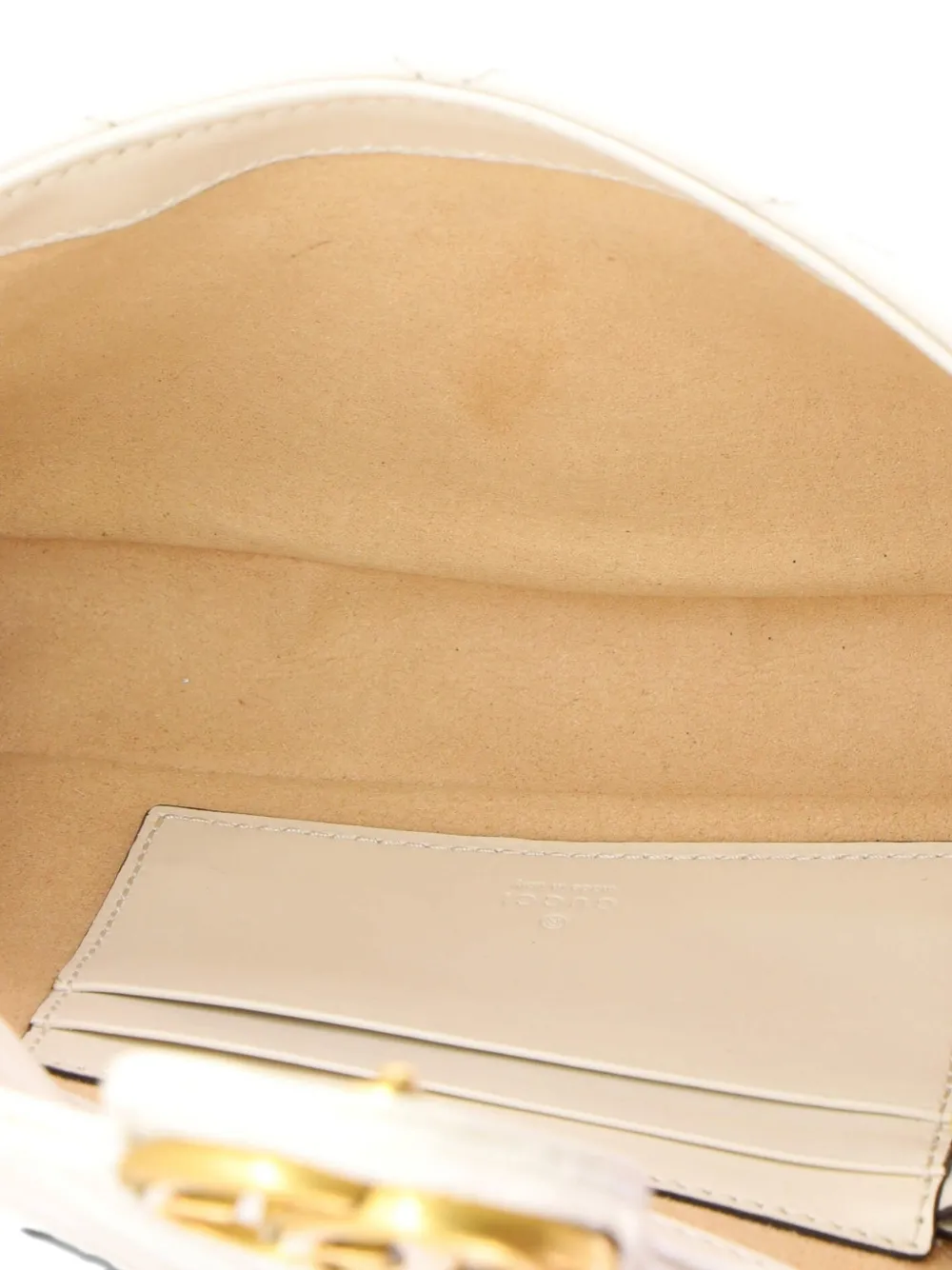 Pre-owned Gucci Gg Marmont Wallet On Chain Matelasse Leather Mini Crossbody Bag In White