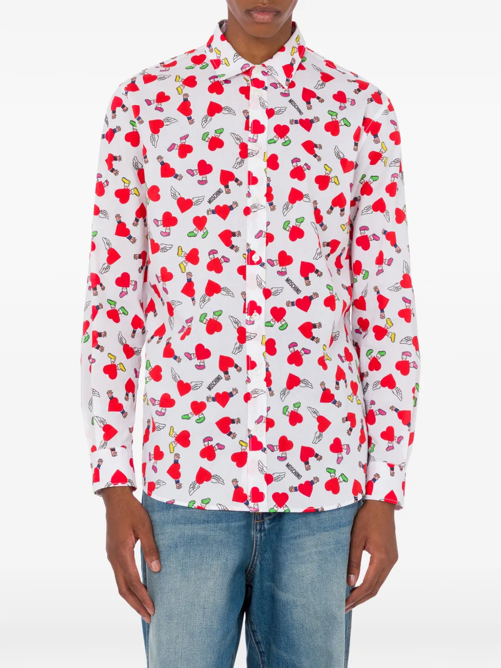 Moschino Overhemd met hartprint Wit