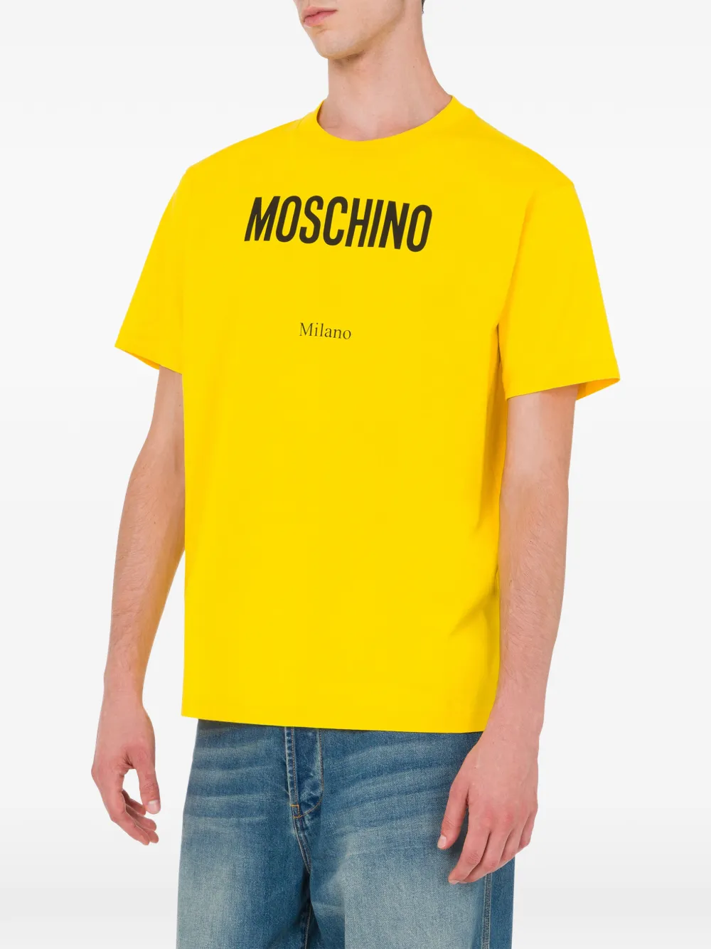Moschino T-shirt met logoprint Geel